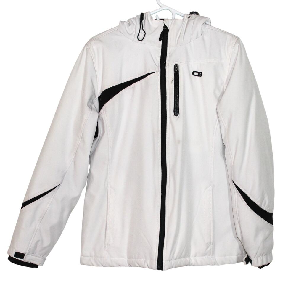 CB Ski Jacket White with Black Detail Size Large Snow Jacket